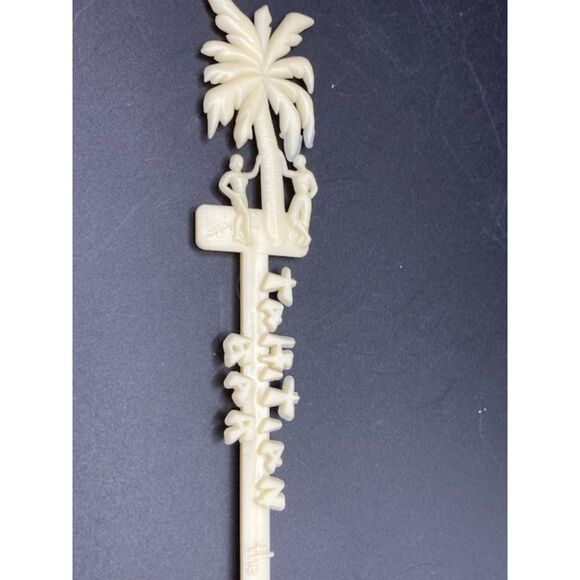 Six VTG Playboy Swizzle Sticks One Tahitian Bar Castaways Stick MCM Bar - Picture 2 of 7